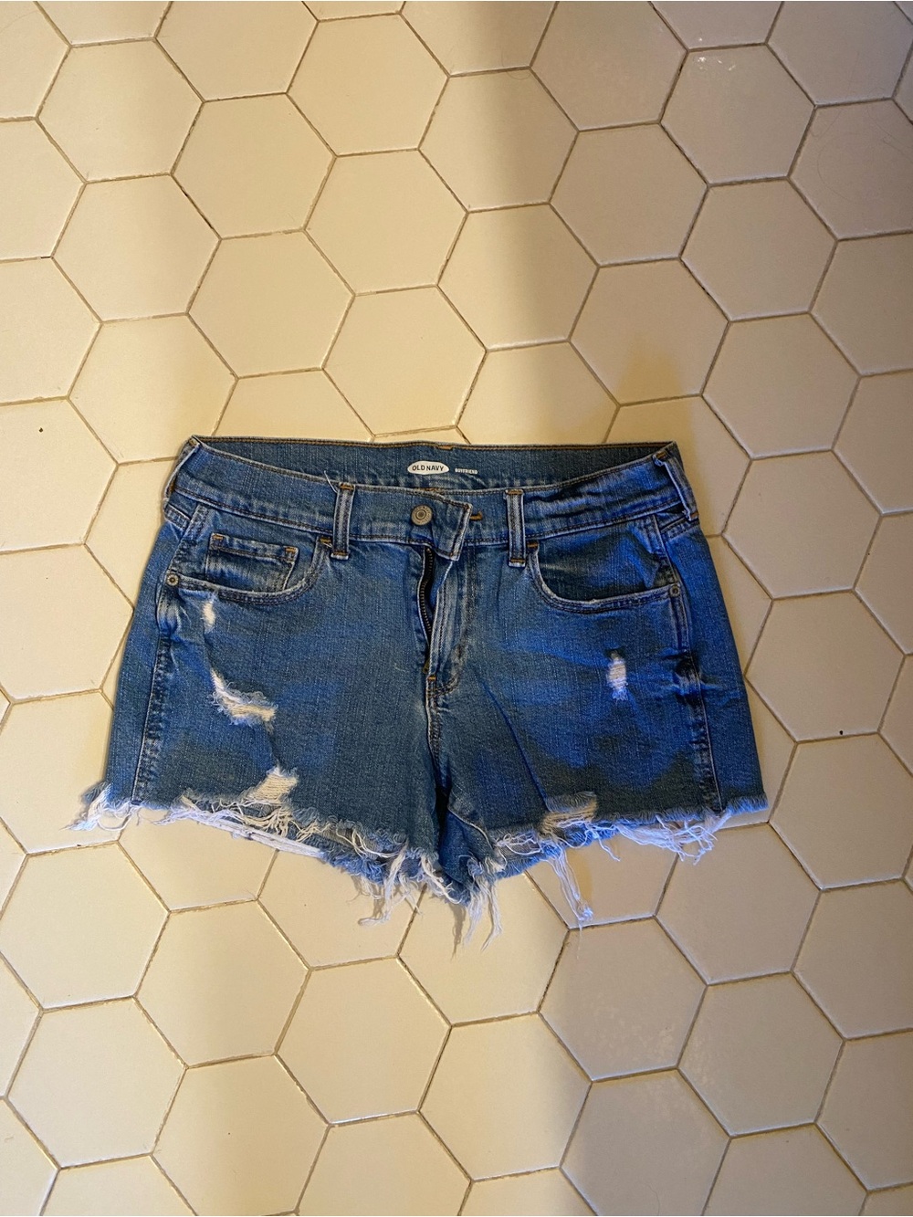 Old Navy Distressed Blue Denim Jean Shorts